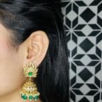 Green Golden Jhumka - Image 2